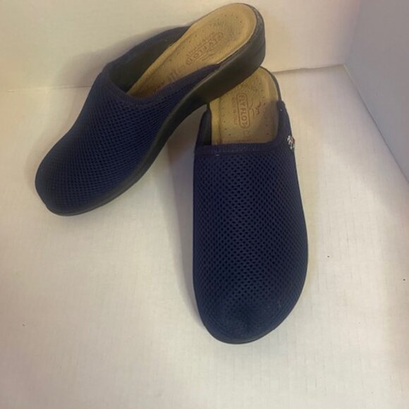 Fly Flot Women's Shoes Slides Mules Sandals Navy Blue Mesh Slip On Casual 8 - Picture 2 of 6